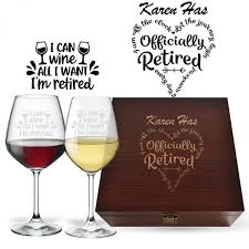 Retirement Wine Glass Box Sets For