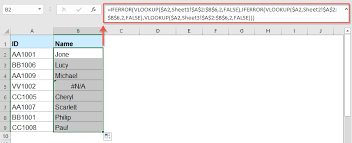 how to vlookup values across multiple