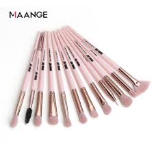 maange pink silver makeup brush set 12 pcs