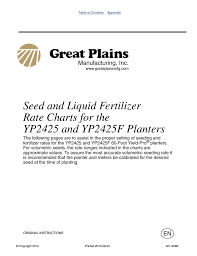 Great Plains Yp2425f 2470 Material Rate User Manual 50
