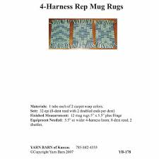4 harness rep mug rugs pattern leaflet