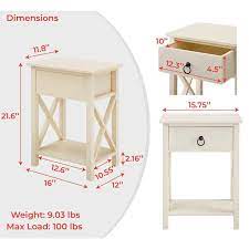 Cream Night Stand Bedside Table