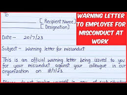 warning letter to employees for