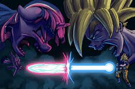 If any of the club's featured transformed characters are in a pic with db characters, you may see it in here as well. 639373 Alicorn Artist Seaworm Beam Struggle Crossover Dragon Ball Z Female Fight Goku Goku Vs Twilight Sparkle Dragon Ball Goku Vs Twilight Sparkle