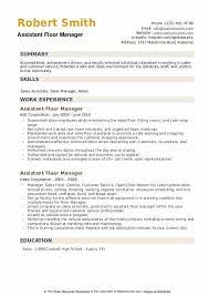istant floor manager resume sles