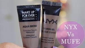 nyx gel eyebrow vs mufe aqua brow