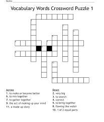 voary words crossword puzzle 1