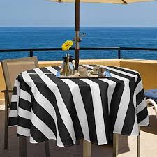 60 Inch Round Outdoor Tablecloth Black