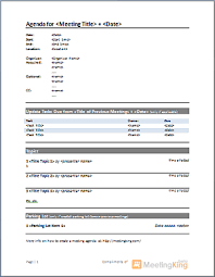 Download Free Meeting Agenda Template For Word