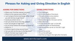 phrases for asking and giving direction