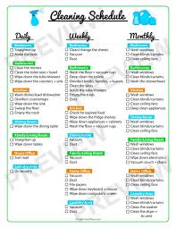 Keep Your Home Clean With A Printable Cleaning Schedule