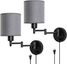 Set Of 2 Swing Arm Wall Sconces Lamps