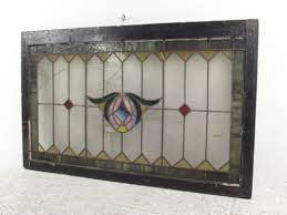 Antique Vintage Stained Glass Hanging