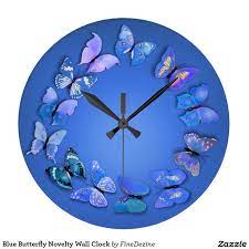 Blue Erfly Novelty Wall Clock