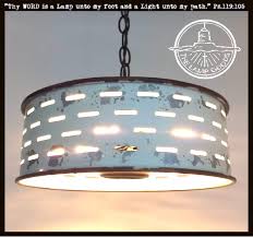 Rustic Galvanized Ceiling Light Farmhouse Fixture Chippy White The Lamp Goods