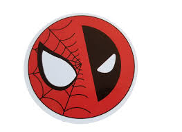 Round Spiderman-Deadpool, Half Spiderman, Half-Deadpool Sticker
