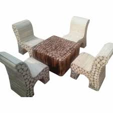 Chair And 1 Table Outdoor Log Furniture
