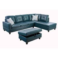 Faux Leather Sectional Sofa Set