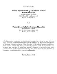 Parole In Texas Handbook Texas Department Of Criminal Justice