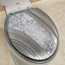 Brilliance Elongated Toilet Seat Silver