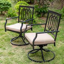 Top Swivel Metal Chairs Patio Fire Pit