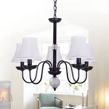 Metal Curved Shade Chandelier Bedroom Living Room 3 5 6 8 Lights Traditional Pendant Light In Black Beautifulhalo Com