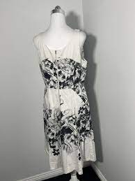 white fl sleeveless dress size
