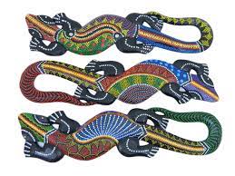 Gecko Wall Art Wooden Aboriginal Gecko