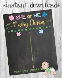 Gender Reveal Ideas Gender Tally Chart Poster St Patricks Day Shower Or Gender Reveal Party Lucky Charm Party Decorations Lass Or Lad