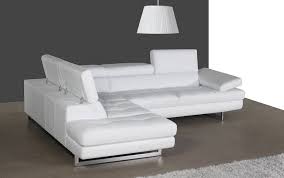 Contemporary White Leather Sectional