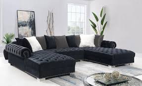 furniture world 4080 3pc sectional in black