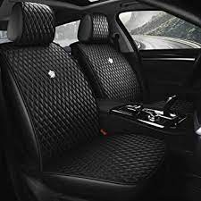 Chevy camaro semi custom seat covers. Amazon Com Luxury Black Leather Car Seat Cover Front Rear Seat Covers With Airbag Compatible 9pcs Universal Leather Seat Cover Fit Car Auto Suv B Black Automotive