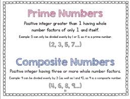 Prime And Composite Number Anchor Chart