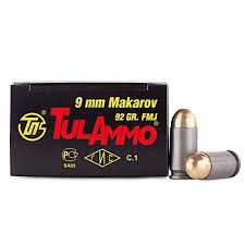 Tulammo 9mm Makarov Ammo 50 Rounds Of 92 Grain Fmj Ammunition