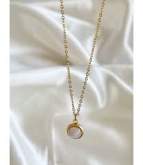 rose quartz necklace gold stainless