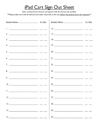 ipad sign out sheet fill