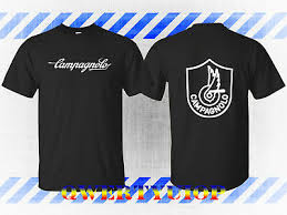 Vintage Classic Campagnolo Blue Oval Logo Mens Black T Shirt