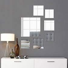 7 square wall mirrors in assorted sizes