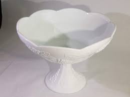 White Milk Glass Centerpiece Bowl