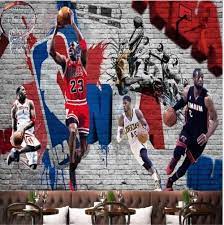 Nba Basketball Players 3d Wall Mural