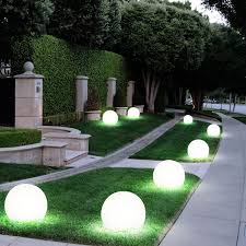 Set Of 8 Led Outdoor Solar Lamps Ball