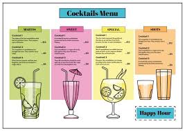 free drink menu template wepik