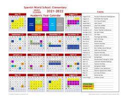 9 10 11 12 13 14. Elementary Calendar Spanish World School