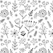 pattern with flowers and twigs