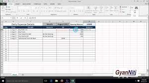 how to maintain daily expenses in excel