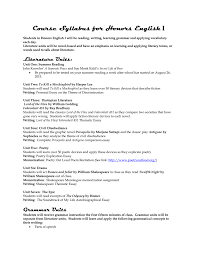 course syllabus for honors english 