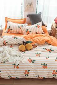 orange print bedding set without filler