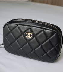 authentic chanel cosmetic pouch with
