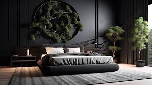 contemporary black luxury bedroom with
