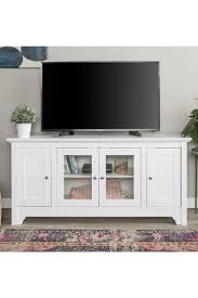 52 Transitional Wood Glass Tv Stand